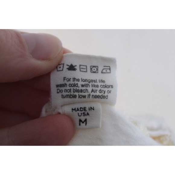 Wol Hide M Natural Sleeveless Organic Cotton Split Neck Button Boxy Tank Top - Picture 5 of 7